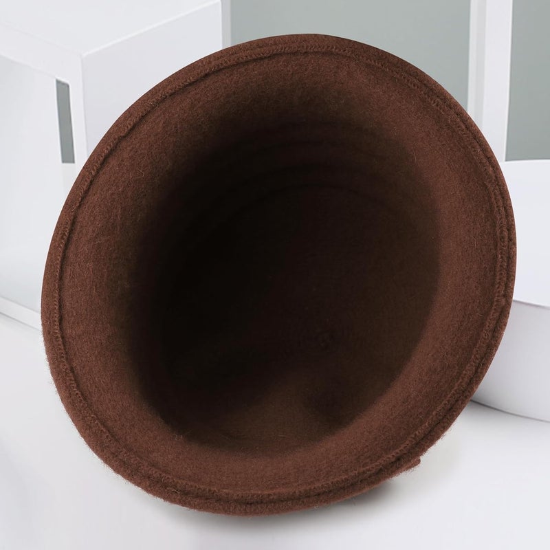 Sumolux Women Beret Hat French Vintage Floral Wool Dress Cloche Classic Winter Hat 1920s - Image 5